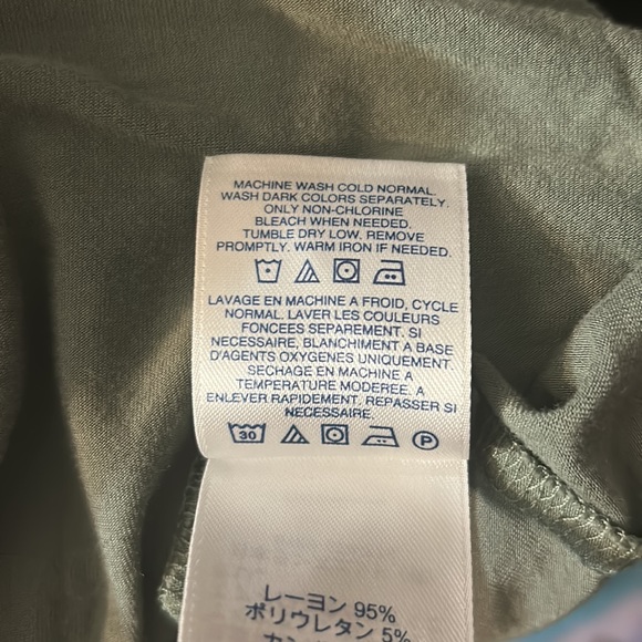 LANDS END GREEN SHORT SLEEVE BLOUSE SIZE L - Picture 4 of 4